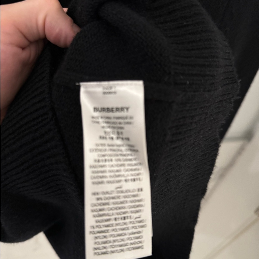SOLD Burberry Black Sweater with Striped Accents - Picture 4 of 10